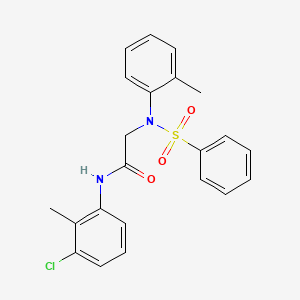 molecular formula C22H21ClN2O3S B3675428 N~1~-(3-chloro-2-methylphenyl)-N~2~-(2-methylphenyl)-N~2~-(phenylsulfonyl)glycinamide 