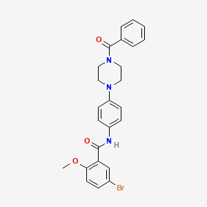 molecular formula C25H24BrN3O3 B3675455 N-[4-(4-benzoylpiperazin-1-yl)phenyl]-5-bromo-2-methoxybenzamide 