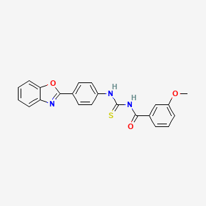 molecular formula C22H17N3O3S B3675458 N-{[4-(1,3-benzoxazol-2-yl)phenyl]carbamothioyl}-3-methoxybenzamide 