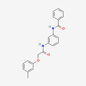 molecular formula C22H20N2O3 B3675494 N-(3-{[2-(3-methylphenoxy)acetyl]amino}phenyl)benzamide 