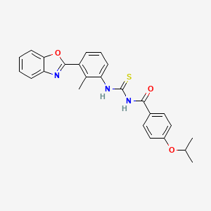molecular formula C25H23N3O3S B3675498 N-{[3-(1,3-benzoxazol-2-yl)-2-methylphenyl]carbamothioyl}-4-(propan-2-yloxy)benzamide 