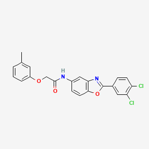 molecular formula C22H16Cl2N2O3 B3675512 N-[2-(3,4-dichlorophenyl)-1,3-benzoxazol-5-yl]-2-(3-methylphenoxy)acetamide 
