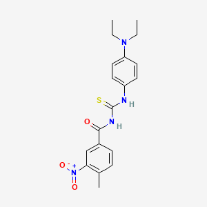 molecular formula C19H22N4O3S B3675523 N-[[4-(diethylamino)phenyl]carbamothioyl]-4-methyl-3-nitrobenzamide CAS No. 426221-05-8