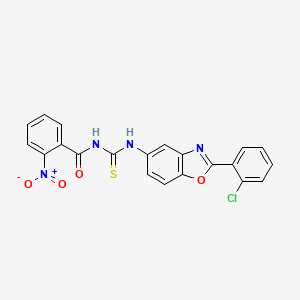 molecular formula C21H13ClN4O4S B3675557 N-{[2-(2-chlorophenyl)-1,3-benzoxazol-5-yl]carbamothioyl}-2-nitrobenzamide 