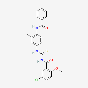 molecular formula C23H20ClN3O3S B3675575 N-({[4-(benzoylamino)-3-methylphenyl]amino}carbonothioyl)-5-chloro-2-methoxybenzamide 