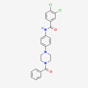molecular formula C24H21Cl2N3O2 B3675583 N-[4-(4-benzoylpiperazin-1-yl)phenyl]-3,4-dichlorobenzamide 
