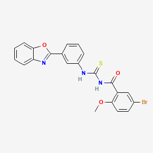 molecular formula C22H16BrN3O3S B3675590 N-{[3-(1,3-benzoxazol-2-yl)phenyl]carbamothioyl}-5-bromo-2-methoxybenzamide 