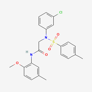 molecular formula C23H23ClN2O4S B3675620 N~2~-(3-chlorophenyl)-N-(2-methoxy-5-methylphenyl)-N~2~-[(4-methylphenyl)sulfonyl]glycinamide 