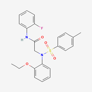 molecular formula C23H23FN2O4S B3675631 N~2~-(2-ethoxyphenyl)-N~1~-(2-fluorophenyl)-N~2~-[(4-methylphenyl)sulfonyl]glycinamide 