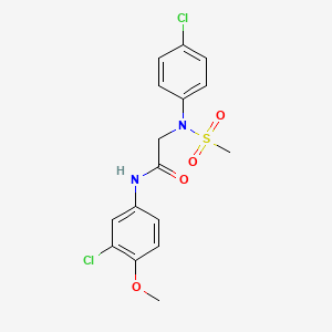 molecular formula C16H16Cl2N2O4S B3675639 N-(3-chloro-4-methoxyphenyl)-2-(4-chloro-N-methylsulfonylanilino)acetamide 