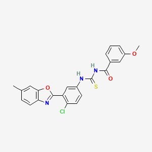 molecular formula C23H18ClN3O3S B3675650 N-{[4-chloro-3-(6-methyl-1,3-benzoxazol-2-yl)phenyl]carbamothioyl}-3-methoxybenzamide 