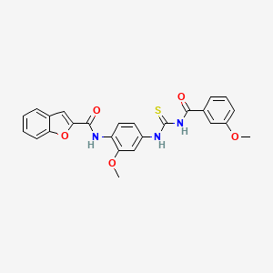 molecular formula C25H21N3O5S B3675651 N-[2-methoxy-4-({[(3-methoxyphenyl)carbonyl]carbamothioyl}amino)phenyl]-1-benzofuran-2-carboxamide 