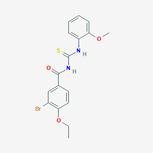 molecular formula C17H17BrN2O3S B3675652 3-bromo-4-ethoxy-N-[(2-methoxyphenyl)carbamothioyl]benzamide 
