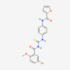 molecular formula C20H16BrN3O4S B3675654 N-[4-({[(5-bromo-2-methoxyphenyl)carbonyl]carbamothioyl}amino)phenyl]furan-2-carboxamide 