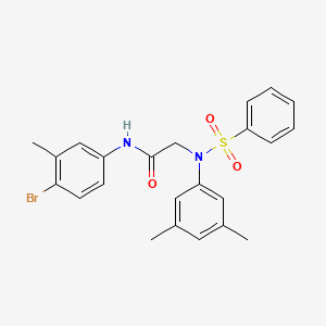 molecular formula C23H23BrN2O3S B3675694 N~1~-(4-bromo-3-methylphenyl)-N~2~-(3,5-dimethylphenyl)-N~2~-(phenylsulfonyl)glycinamide 