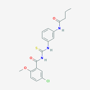 molecular formula C19H20ClN3O3S B3675703 N-({[3-(butyrylamino)phenyl]amino}carbonothioyl)-5-chloro-2-methoxybenzamide 