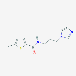 molecular formula C12H15N3OS B3675773 N-[3-(1H-imidazol-1-yl)propyl]-5-methylthiophene-2-carboxamide 