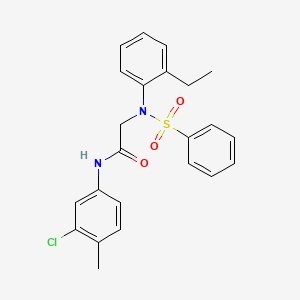 molecular formula C23H23ClN2O3S B3675776 N~1~-(3-chloro-4-methylphenyl)-N~2~-(2-ethylphenyl)-N~2~-(phenylsulfonyl)glycinamide 