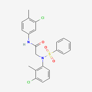 molecular formula C22H20Cl2N2O3S B3675778 N~2~-(3-chloro-2-methylphenyl)-N~1~-(3-chloro-4-methylphenyl)-N~2~-(phenylsulfonyl)glycinamide 