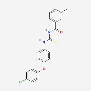 molecular formula C21H17ClN2O2S B3675781 N-{[4-(4-chlorophenoxy)phenyl]carbamothioyl}-3-methylbenzamide 