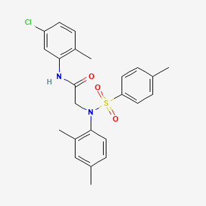 molecular formula C24H25ClN2O3S B3675786 N-(5-chloro-2-methylphenyl)-2-(2,4-dimethyl-N-(4-methylphenyl)sulfonylanilino)acetamide 