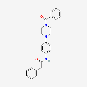 molecular formula C25H25N3O2 B3675798 N-[4-(4-benzoyl-1-piperazinyl)phenyl]-2-phenylacetamide 