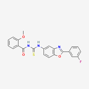 molecular formula C22H16FN3O3S B3675808 N-{[2-(3-fluorophenyl)-1,3-benzoxazol-5-yl]carbamothioyl}-2-methoxybenzamide 