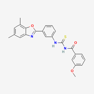 molecular formula C24H21N3O3S B3675824 N-{[3-(5,7-dimethyl-1,3-benzoxazol-2-yl)phenyl]carbamothioyl}-3-methoxybenzamide 