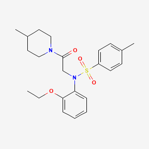 molecular formula C23H30N2O4S B3675826 N-(2-ethoxyphenyl)-4-methyl-N-[2-(4-methyl-1-piperidinyl)-2-oxoethyl]benzenesulfonamide 