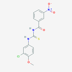 molecular formula C15H12ClN3O4S B3675869 N-[(3-chloro-4-methoxyphenyl)carbamothioyl]-3-nitrobenzamide 