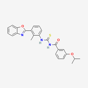 molecular formula C25H23N3O3S B3675885 N-{[3-(1,3-benzoxazol-2-yl)-2-methylphenyl]carbamothioyl}-3-(propan-2-yloxy)benzamide 