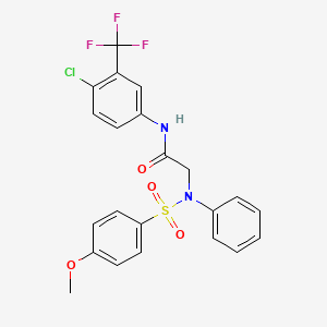 molecular formula C22H18ClF3N2O4S B3675890 N~1~-[4-chloro-3-(trifluoromethyl)phenyl]-N~2~-[(4-methoxyphenyl)sulfonyl]-N~2~-phenylglycinamide 