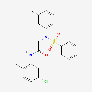 molecular formula C22H21ClN2O3S B3675898 N~1~-(5-chloro-2-methylphenyl)-N~2~-(3-methylphenyl)-N~2~-(phenylsulfonyl)glycinamide 