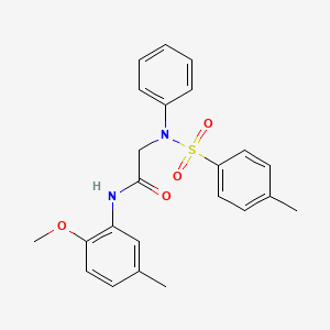 molecular formula C23H24N2O4S B3675910 N-(2-methoxy-5-methylphenyl)-2-(N-(4-methylphenyl)sulfonylanilino)acetamide 