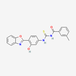 molecular formula C22H17N3O3S B3675915 N-({[4-(1,3-benzoxazol-2-yl)-3-hydroxyphenyl]amino}carbonothioyl)-3-methylbenzamide 