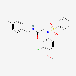 molecular formula C23H23ClN2O4S B3675927 N~2~-(3-chloro-4-methoxyphenyl)-N~1~-(4-methylbenzyl)-N~2~-(phenylsulfonyl)glycinamide 