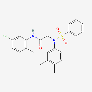 molecular formula C23H23ClN2O3S B3675930 N~1~-(5-chloro-2-methylphenyl)-N~2~-(3,4-dimethylphenyl)-N~2~-(phenylsulfonyl)glycinamide 