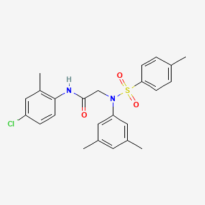 molecular formula C24H25ClN2O3S B3675966 N~1~-(4-chloro-2-methylphenyl)-N~2~-(3,5-dimethylphenyl)-N~2~-[(4-methylphenyl)sulfonyl]glycinamide 