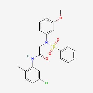 molecular formula C22H21ClN2O4S B3675972 N~1~-(5-chloro-2-methylphenyl)-N~2~-(3-methoxyphenyl)-N~2~-(phenylsulfonyl)glycinamide 