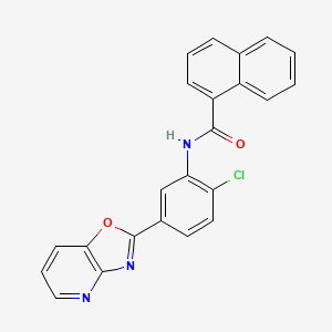 molecular formula C23H14ClN3O2 B3675986 N-[2-chloro-5-([1,3]oxazolo[4,5-b]pyridin-2-yl)phenyl]naphthalene-1-carboxamide 