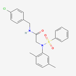 molecular formula C23H23ClN2O3S B3676002 N-(4-chlorobenzyl)-N~2~-(2,5-dimethylphenyl)-N~2~-(phenylsulfonyl)glycinamide CAS No. 6442-84-8