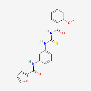 molecular formula C20H17N3O4S B3676022 N-[3-({[(2-methoxybenzoyl)amino]carbonothioyl}amino)phenyl]-2-furamide 