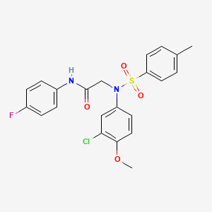 molecular formula C22H20ClFN2O4S B3676030 N~2~-(3-Chloro-4-methoxyphenyl)-N-(4-fluorophenyl)-N~2~-(4-methylbenzene-1-sulfonyl)glycinamide CAS No. 6442-85-9