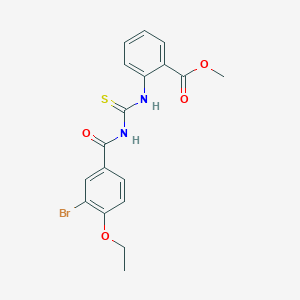 molecular formula C18H17BrN2O4S B3676044 Methyl 2-({[(3-bromo-4-ethoxyphenyl)carbonyl]carbamothioyl}amino)benzoate 