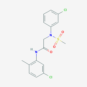 molecular formula C16H16Cl2N2O3S B3676053 N~1~-(5-chloro-2-methylphenyl)-N~2~-(3-chlorophenyl)-N~2~-(methylsulfonyl)glycinamide 
