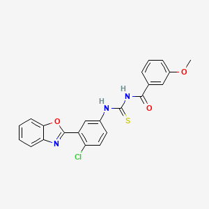 molecular formula C22H16ClN3O3S B3676055 N-{[3-(1,3-benzoxazol-2-yl)-4-chlorophenyl]carbamothioyl}-3-methoxybenzamide 