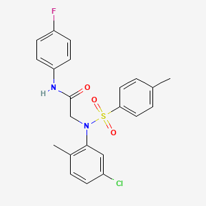 molecular formula C22H20ClFN2O3S B3676056 N~2~-(5-chloro-2-methylphenyl)-N~1~-(4-fluorophenyl)-N~2~-[(4-methylphenyl)sulfonyl]glycinamide 