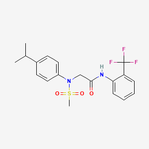 molecular formula C19H21F3N2O3S B3676066 N~2~-(4-isopropylphenyl)-N~2~-(methylsulfonyl)-N~1~-[2-(trifluoromethyl)phenyl]glycinamide 