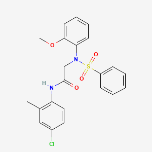 molecular formula C22H21ClN2O4S B3676077 N~1~-(4-chloro-2-methylphenyl)-N~2~-(2-methoxyphenyl)-N~2~-(phenylsulfonyl)glycinamide 