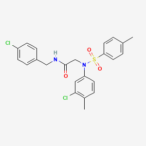 molecular formula C23H22Cl2N2O3S B3676097 N~1~-(4-chlorobenzyl)-N~2~-(3-chloro-4-methylphenyl)-N~2~-[(4-methylphenyl)sulfonyl]glycinamide 